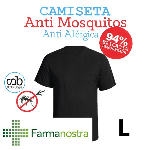Camiseta antimosquitos stingbye camiseta manga corta  | talla l | color negro